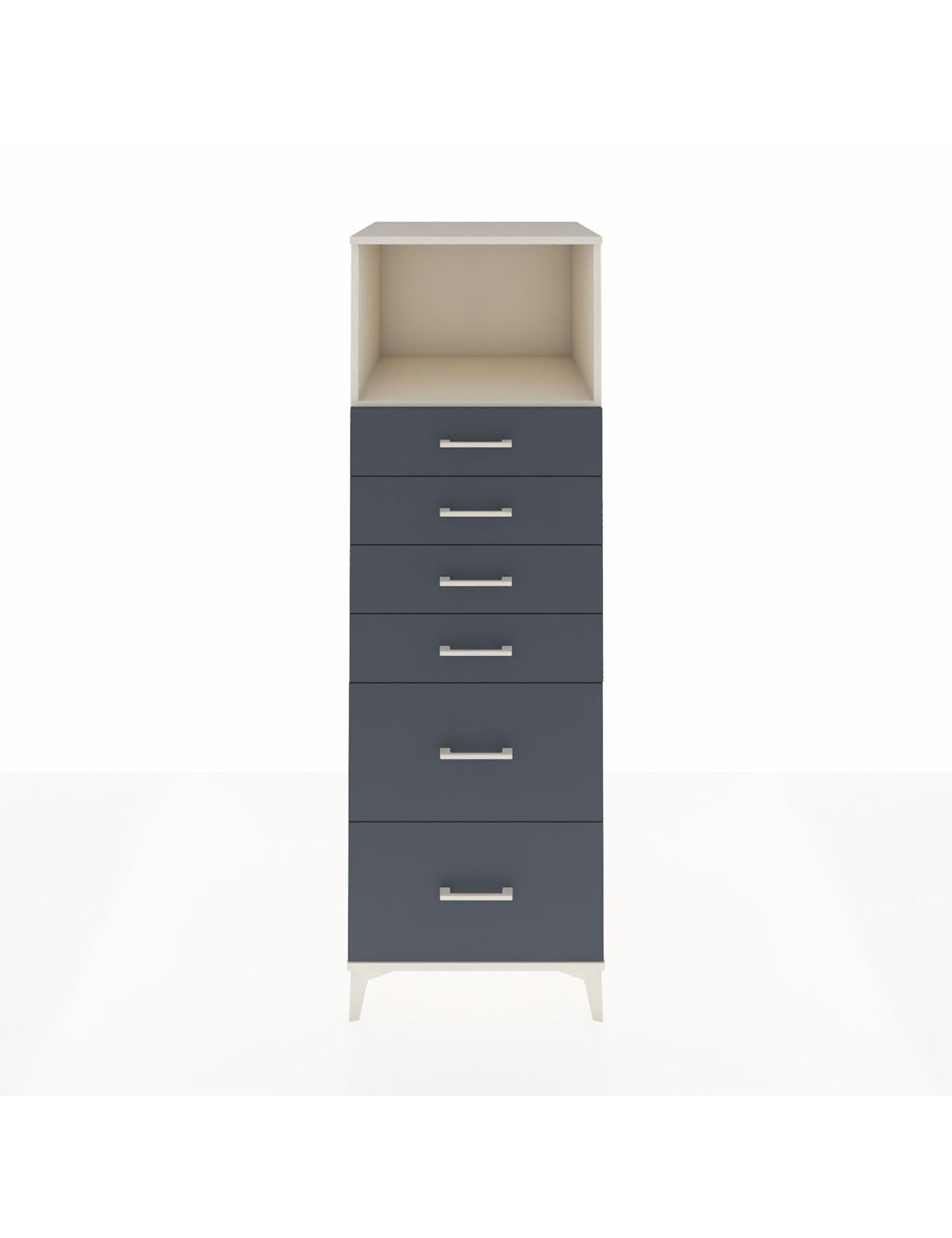 Kronos Dolap Tek Raflı 6 Çekmeceli 60x59x182 Aytaşı-Antrasit