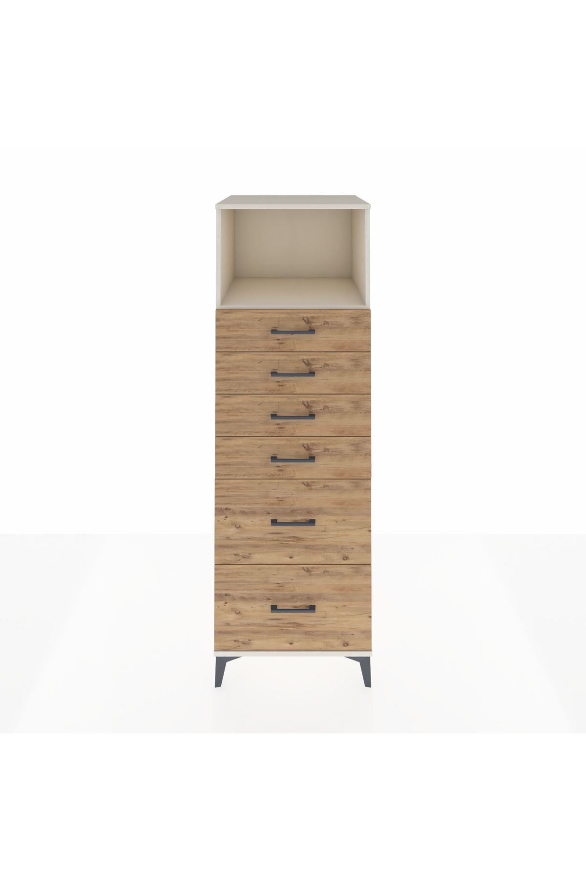 Kronos Dolap Tek Raflı 6 Çekmeceli 60x59x182 Aytaşı-Çam