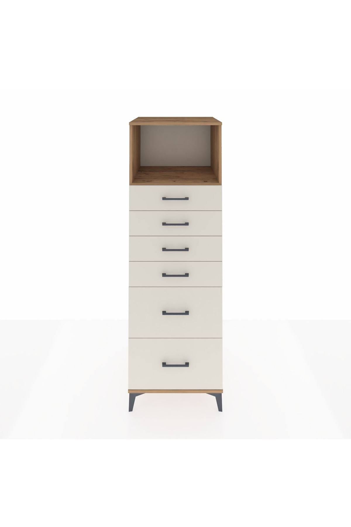 Kronos Dolap Tek Raflı 6 Çekmeceli 60x59x182 Çam-Aytaşı