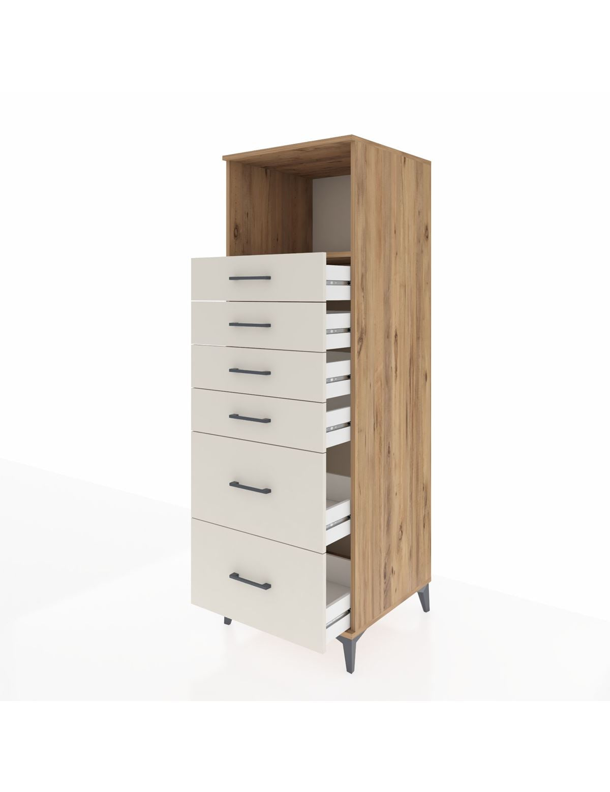 Kronos Dolap Tek Raflı 6 Çekmeceli 60x59x182 - S89M045V7C