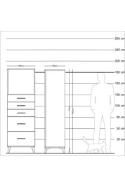 Kronos Dolap Tek Raflı 5 Çekmeceli 60x59x182 Aytaşı-Aytaşı