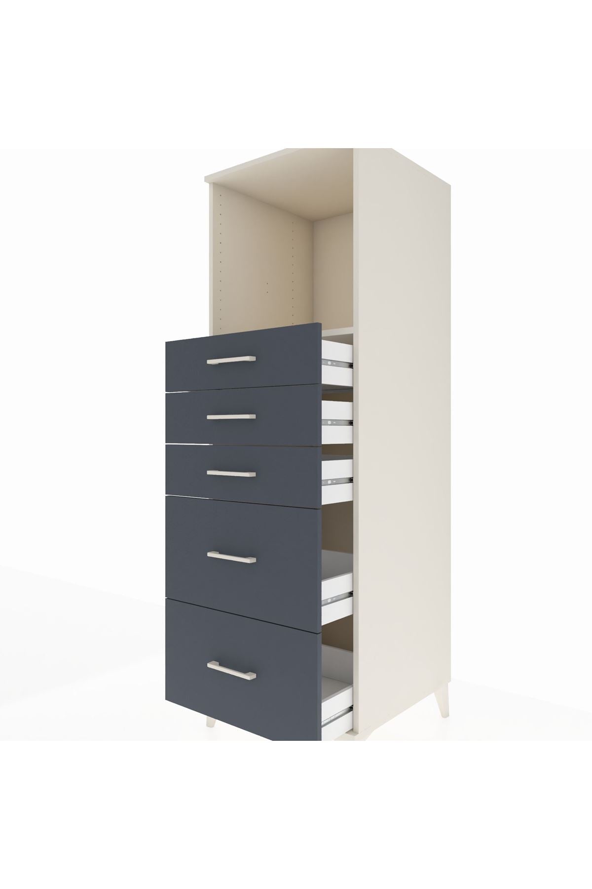 Kronos Dolap Tek Raflı 5 Çekmeceli 60x59x182 - S89M046V2C