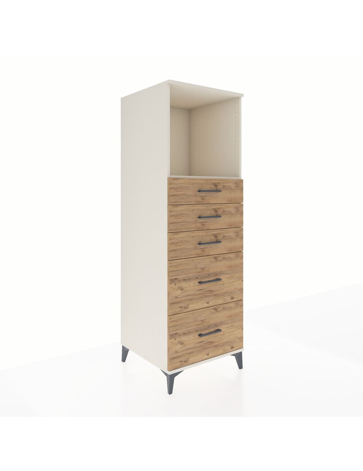 Kronos Dolap Tek Raflı 5 Çekmeceli 60x59x182 Aytaşı-Çam