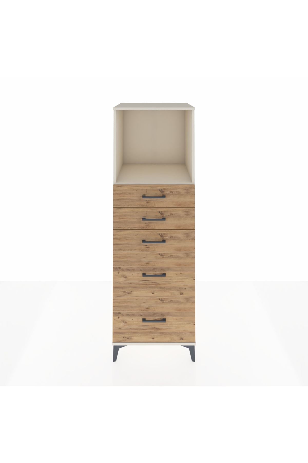 Kronos Dolap Tek Raflı 5 Çekmeceli 60x59x182 Aytaşı-Çam