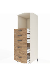 Kronos Dolap Tek Raflı 5 Çekmeceli 60x59x182 Aytaşı-Çam