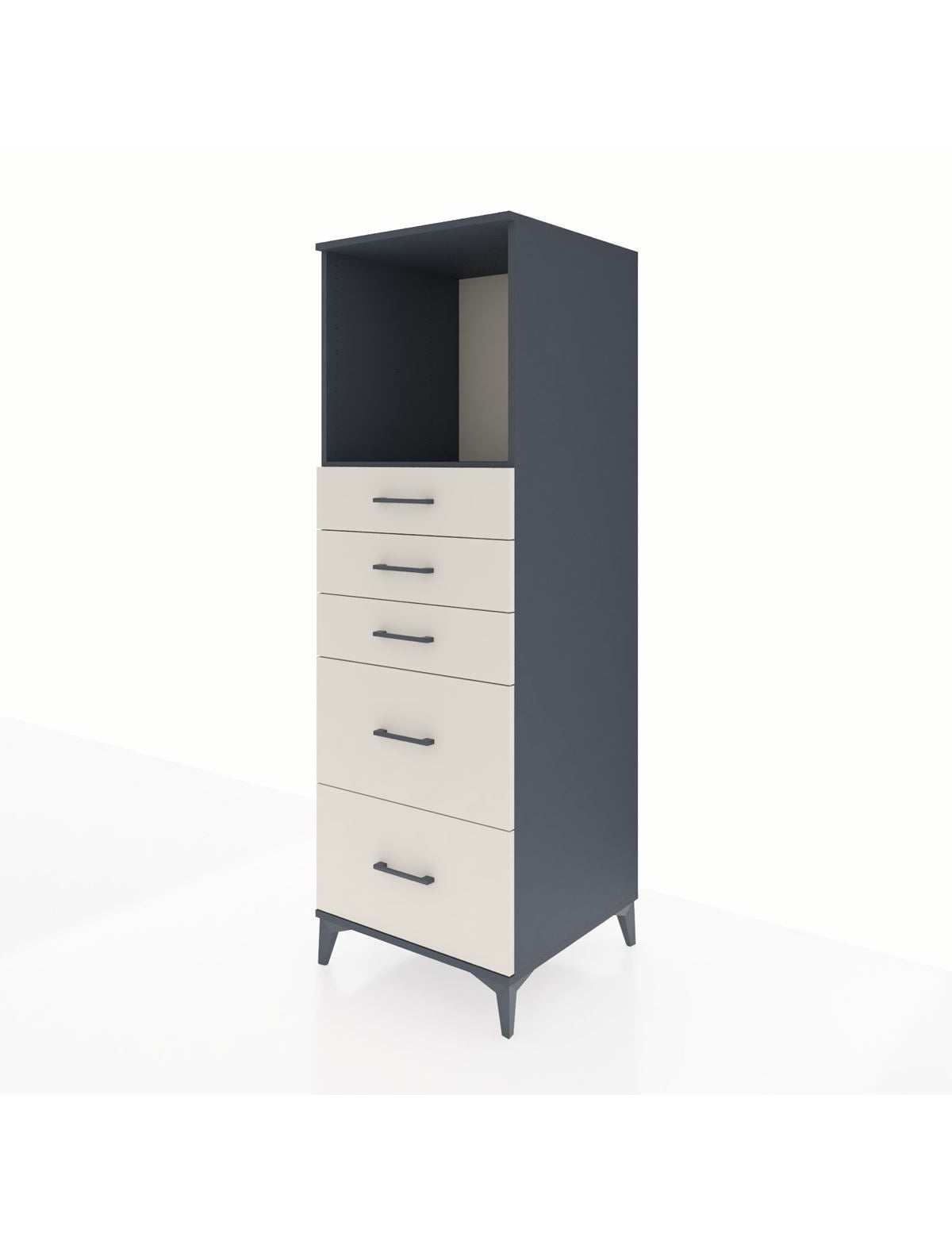 Kronos Dolap Tek Raflı 5 Çekmeceli 60x59x182 - S89M046V4C
