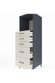 Kronos Dolap Tek Raflı 5 Çekmeceli 60x59x182 Antrasit-Aytaşı