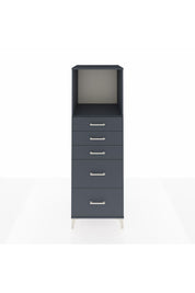 Kronos Dolap Tek Raflı 5 Çekmeceli 60x59x182 Antrasit-Antrasit