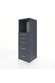 Kronos Dolap Tek Raflı 5 Çekmeceli 60x59x182 Antrasit-Antrasit