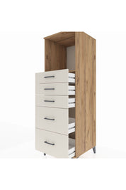 Kronos Dolap Tek Raflı 5 Çekmeceli 60x59x182 Çam-Aytaşı
