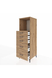 Kronos Dolap Tek Raflı 5 Çekmeceli 60x59x182 Çam-Çam