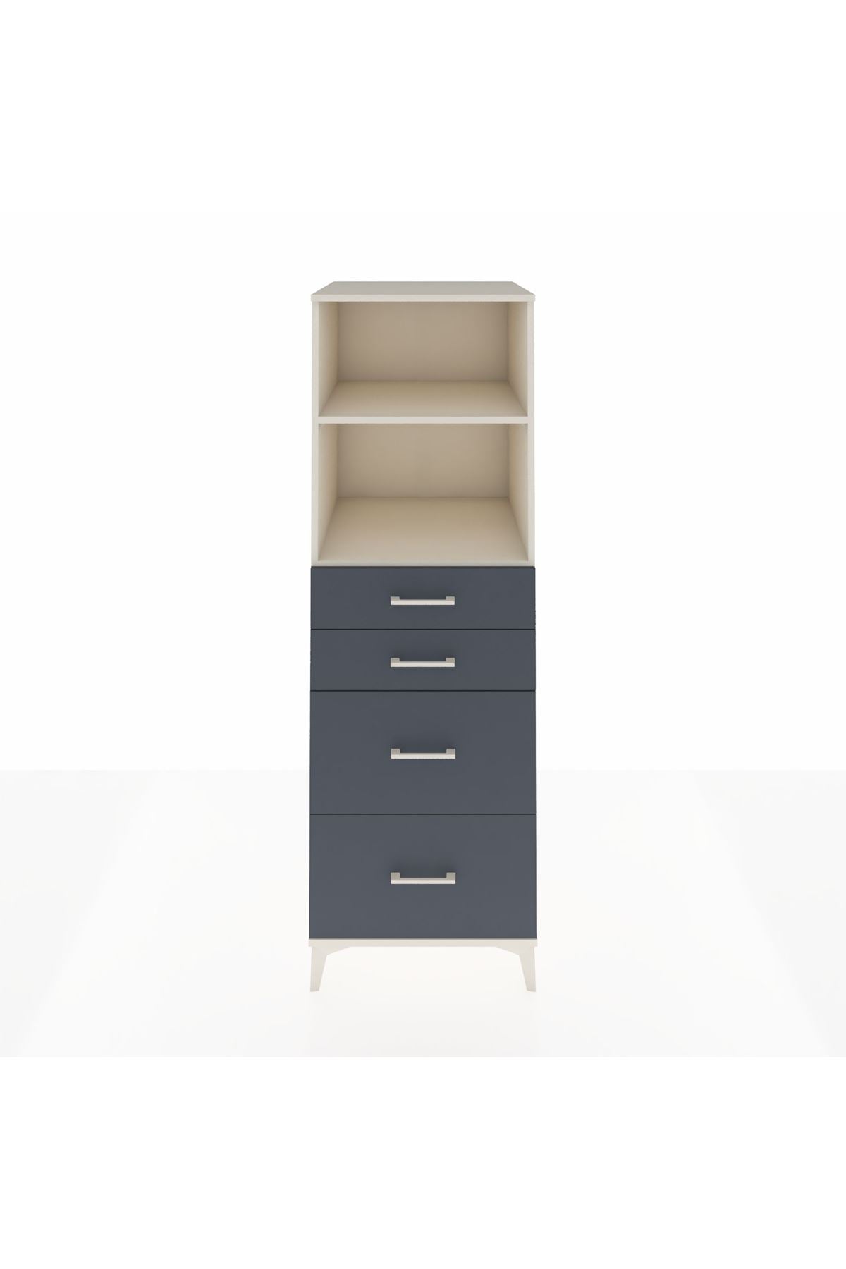 Kronos Dolap 2 Raflı 4 Çekmeceli 60x59x182 Aytaşı-Antrasit