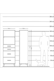 Kronos Dolap 2 Raflı 4 Çekmeceli 60x59x182 Aytaşı-Antrasit