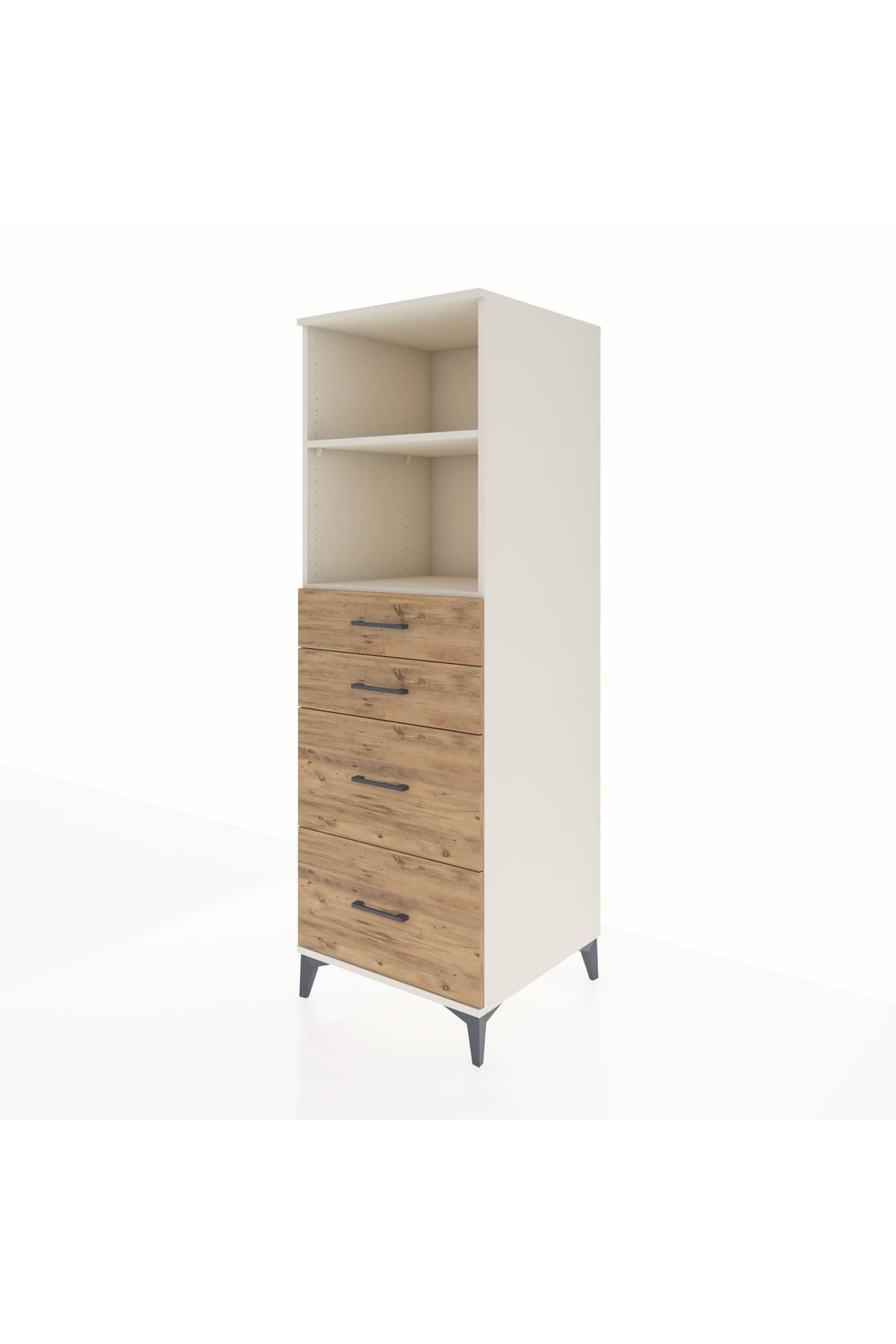 Kronos Dolap 2 Raflı 4 Çekmeceli 60x59x182 Aytaşı-Çam