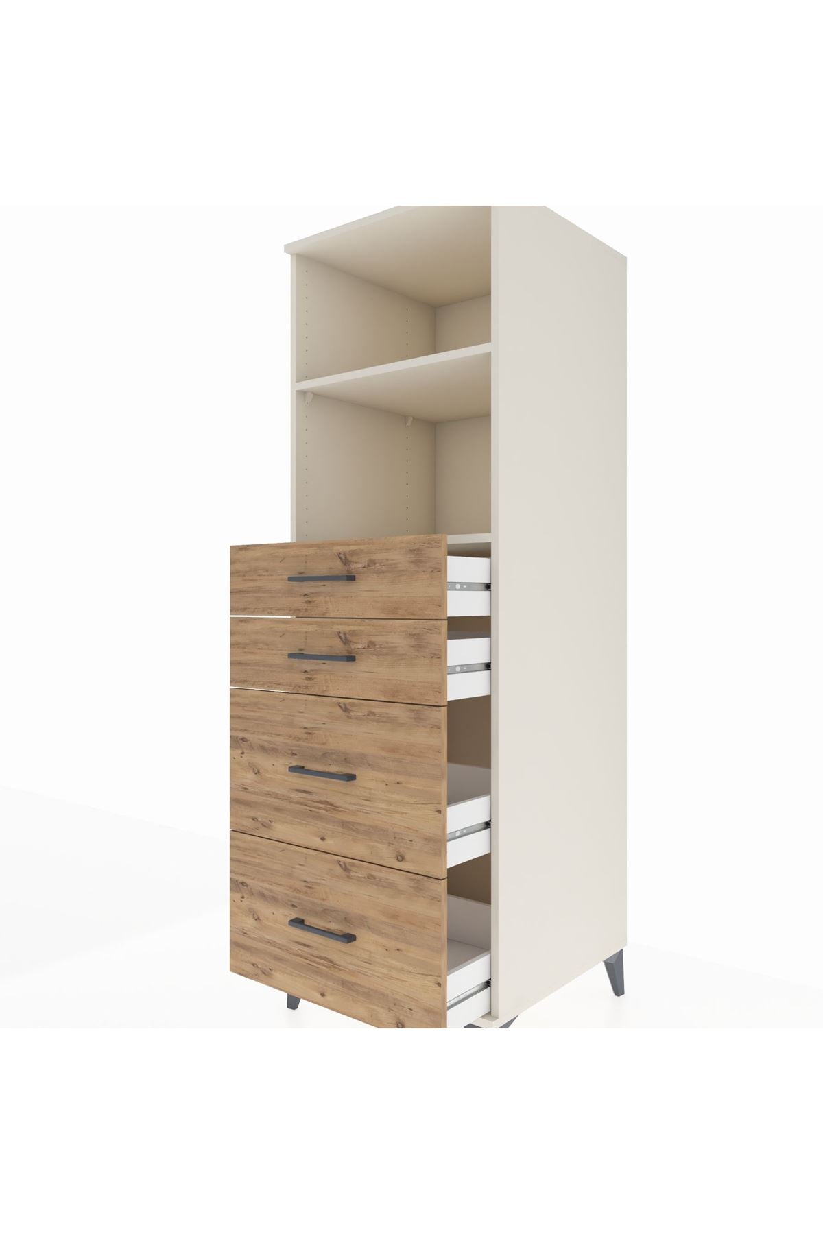 Kronos Dolap 2 Raflı 4 Çekmeceli 60x59x182 Aytaşı-Çam