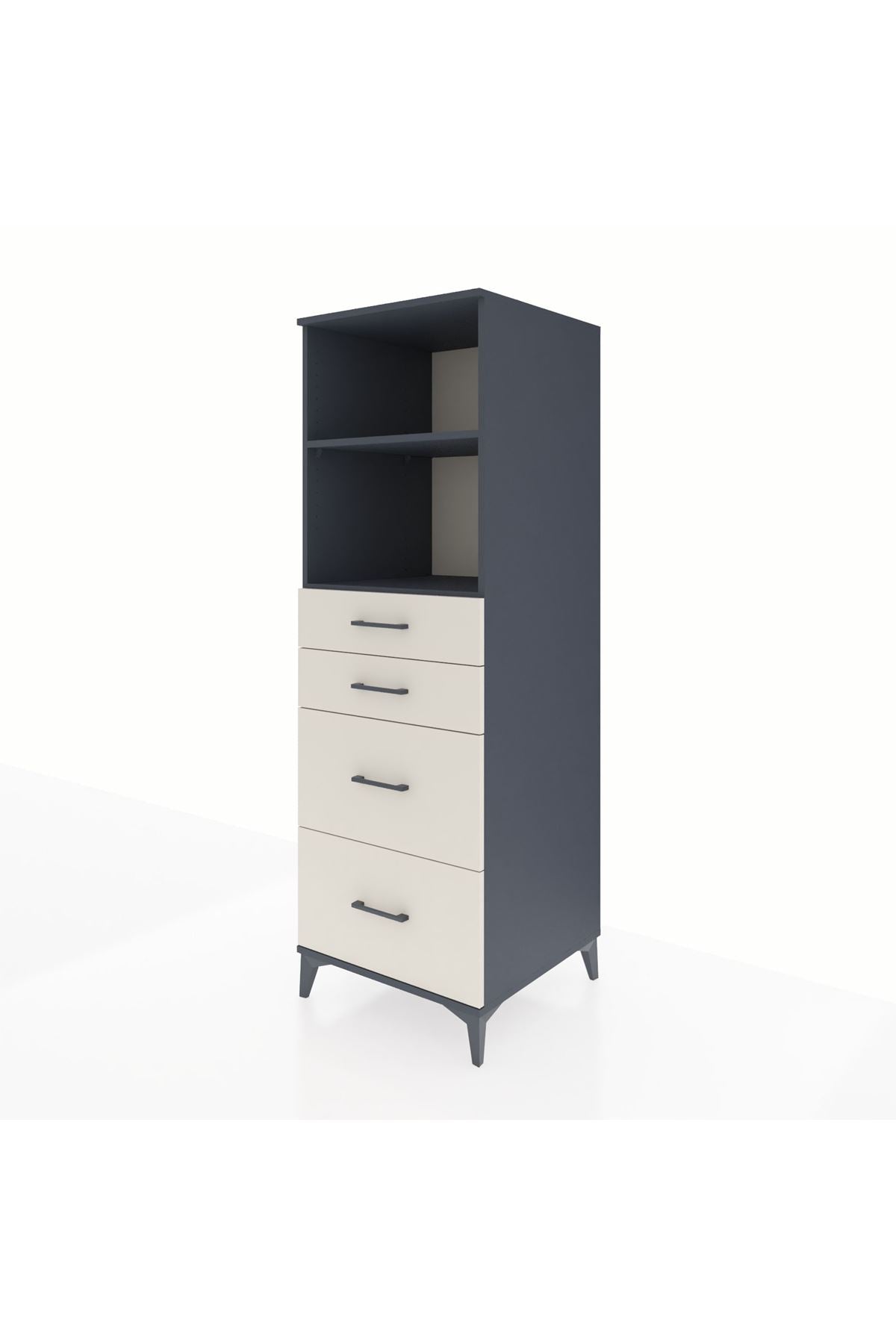 Kronos Dolap 2 Raflı 4 Çekmeceli 60x59x182 - S89M047V4C