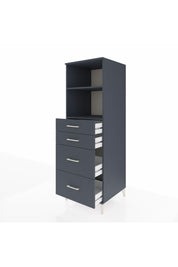 Kronos Dolap 2 Raflı 4 Çekmeceli 60x59x182 Antrasit-Antrasit