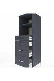 Kronos Dolap 2 Raflı 4 Çekmeceli 60x59x182 Antrasit-Antrasit