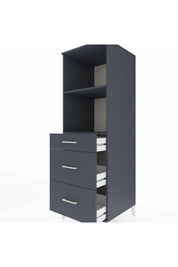 Kronos Dolap 2 Raflı 3 Çekmeceli 60x59x182 Antrasit-Antrasit