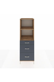 Kronos Dolap 2 Raflı 3 Çekmeceli 60x59x182 Çam-Antrasit