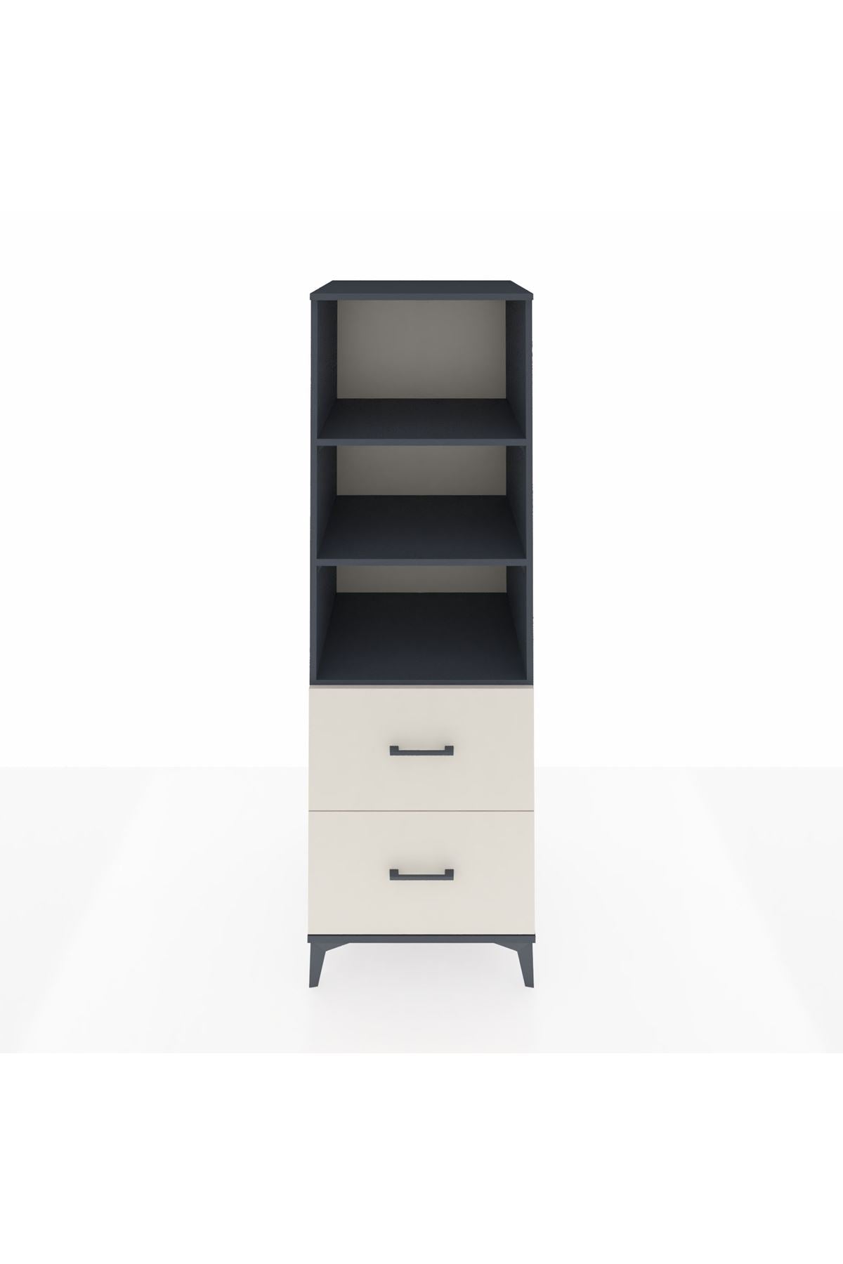 Kronos Dolap 3 Raflı 2 Çekmeceli 60x59x182 Antrasit-Aytaşı