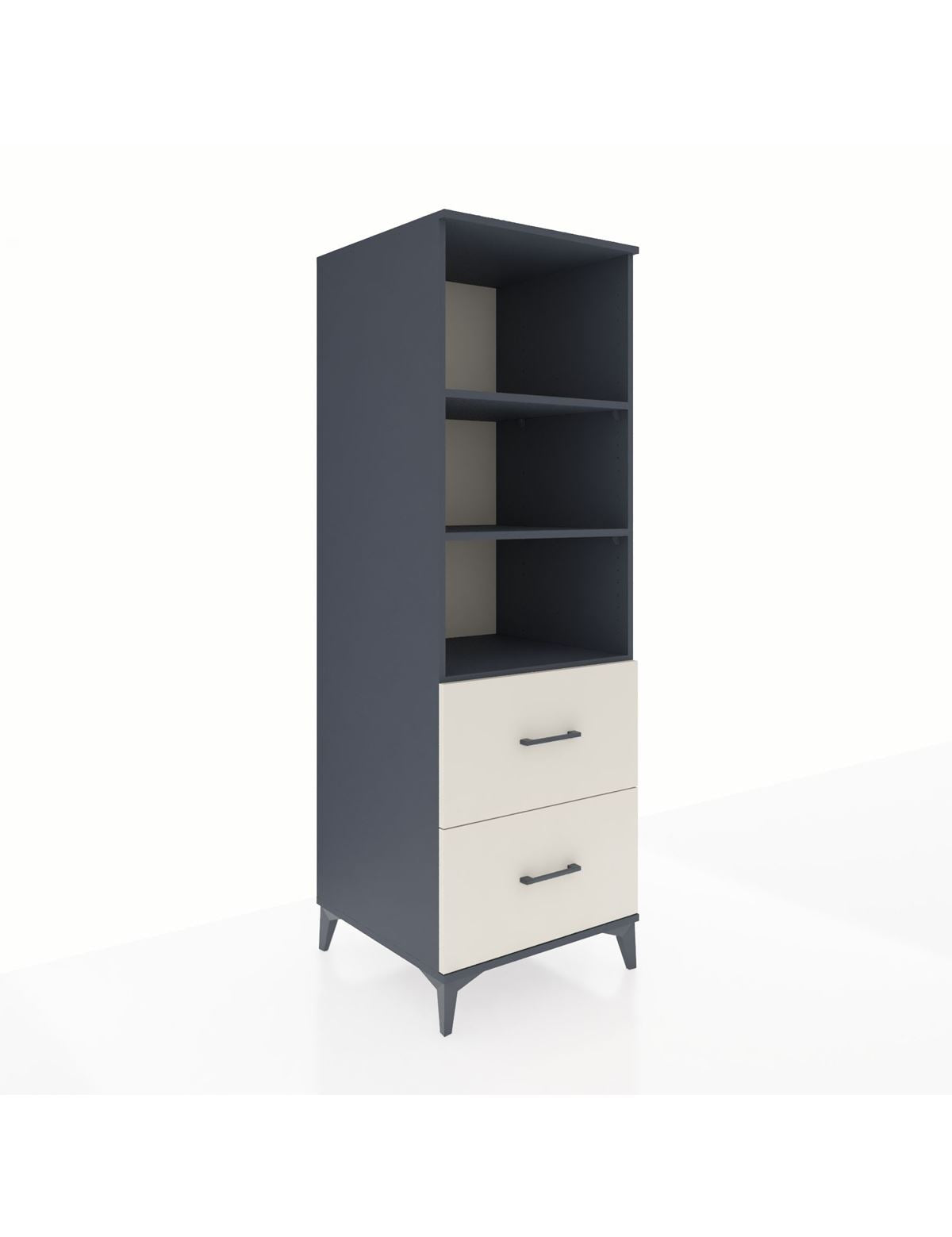 Kronos Dolap 3 Raflı 2 Çekmeceli 60x59x182 Antrasit-Aytaşı