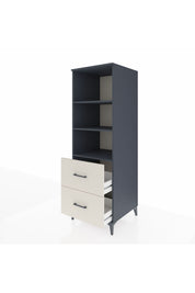 Kronos Dolap 3 Raflı 2 Çekmeceli 60x59x182 Antrasit-Aytaşı