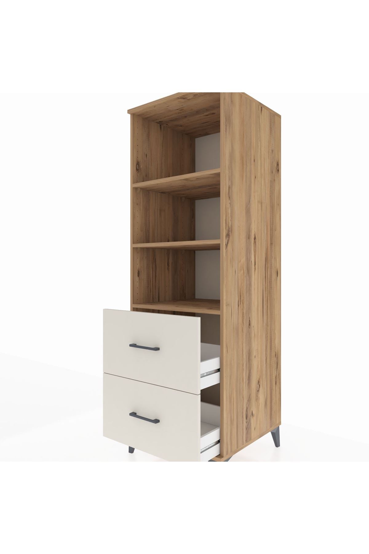 Kronos Dolap 3 Raflı 2 Çekmeceli 60x59x182 Çam-Aytaşı