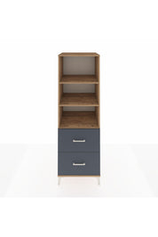 Kronos Dolap 3 Raflı 2 Çekmeceli 60x59x182 Çam-Antrasit