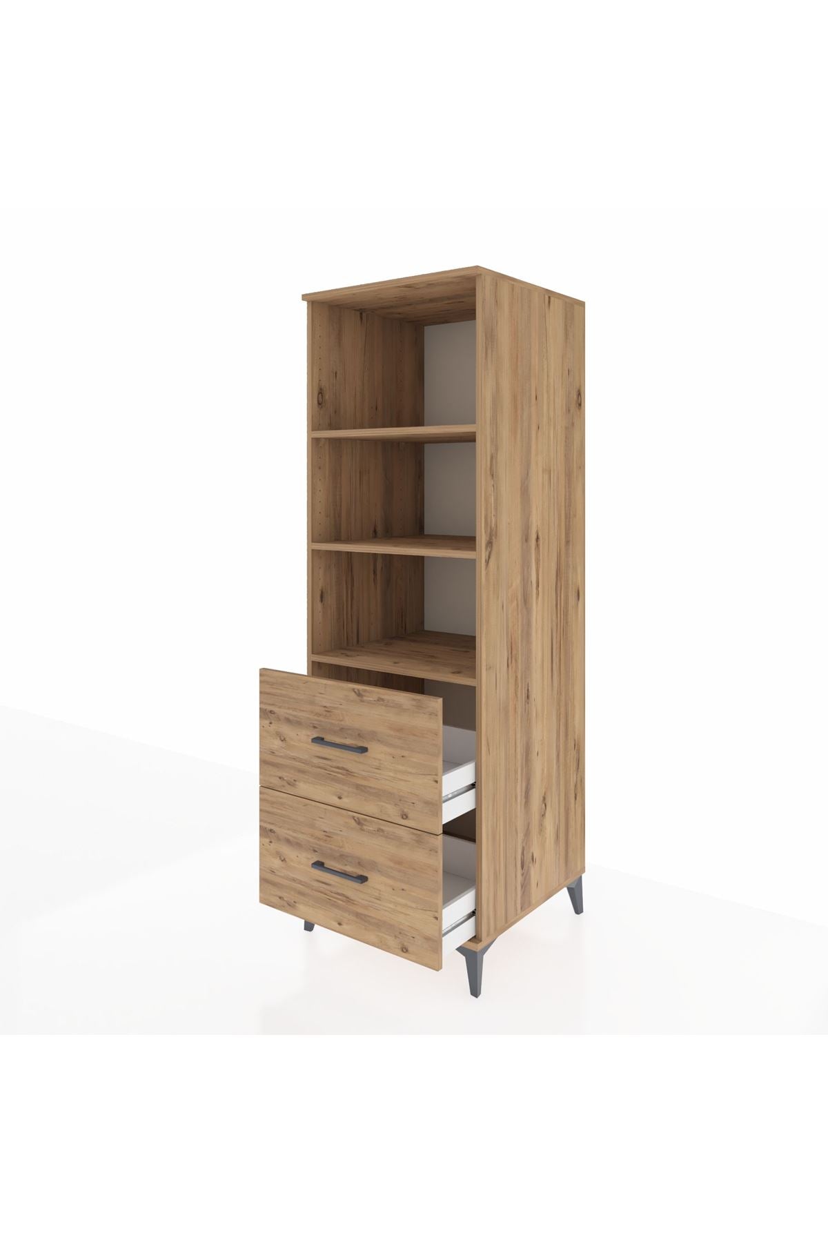 Kronos Dolap 3 Raflı 2 Çekmeceli 60x59x182 - S89M049V9C