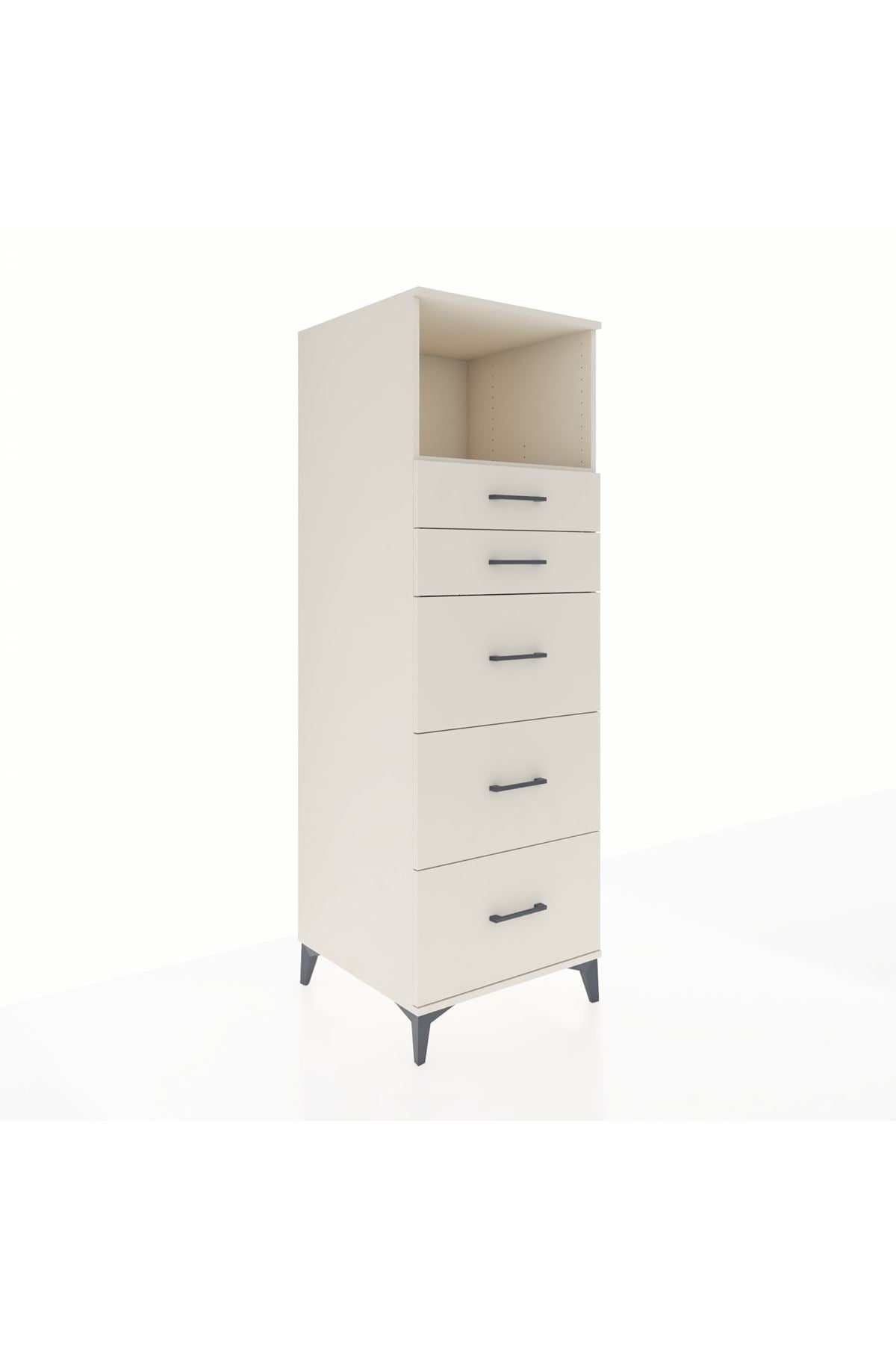 Kronos Dolap Tek Raflı 5 Çekmeceli 60x59x182 Aytaşı-Aytaşı