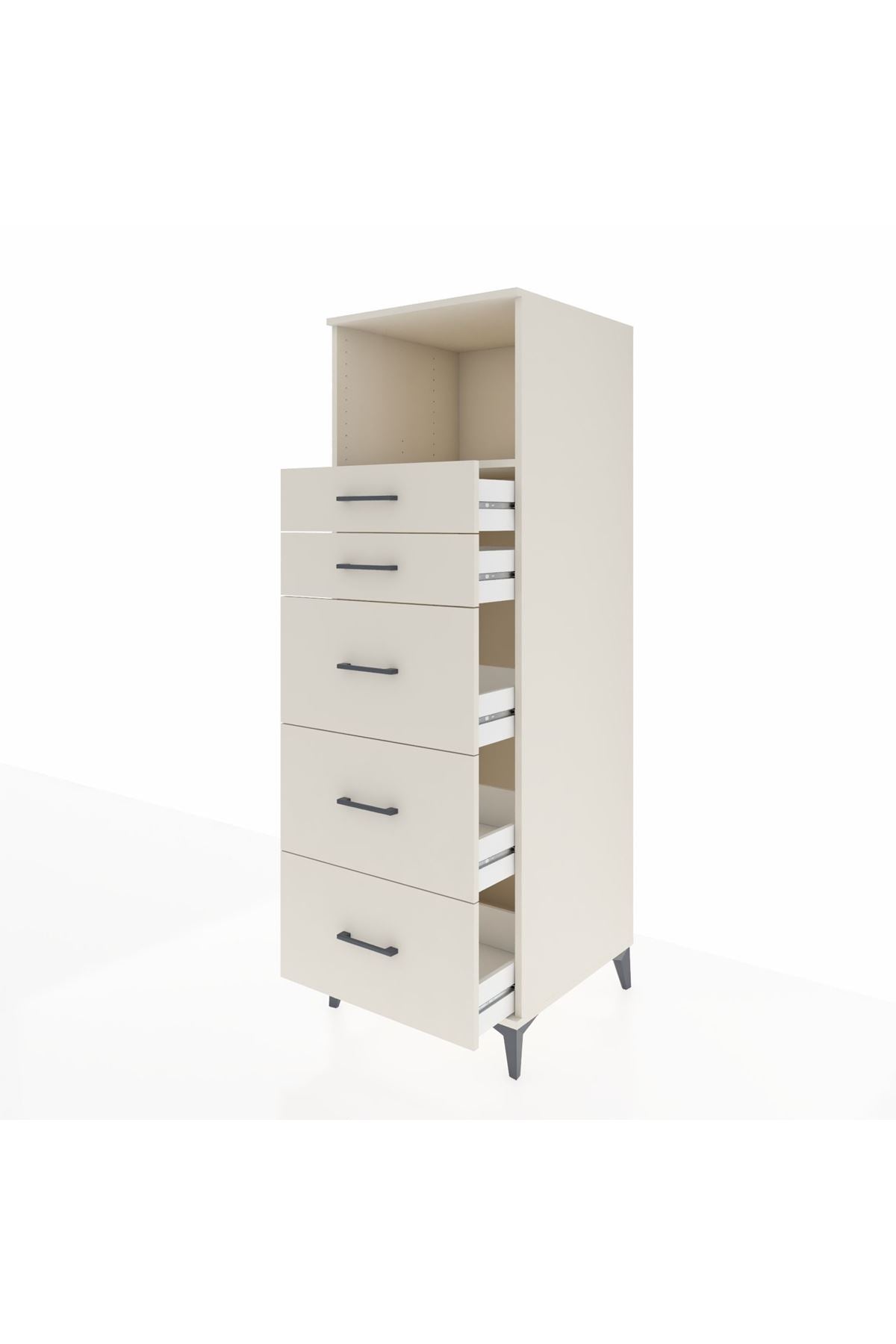 Kronos Dolap Tek Raflı 5 Çekmeceli 60x59x182 Aytaşı-Aytaşı