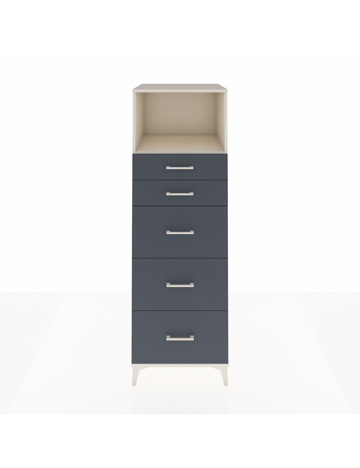 Kronos Dolap Tek Raflı 5 Çekmeceli 60x59x182 Aytaşı-Antrasit