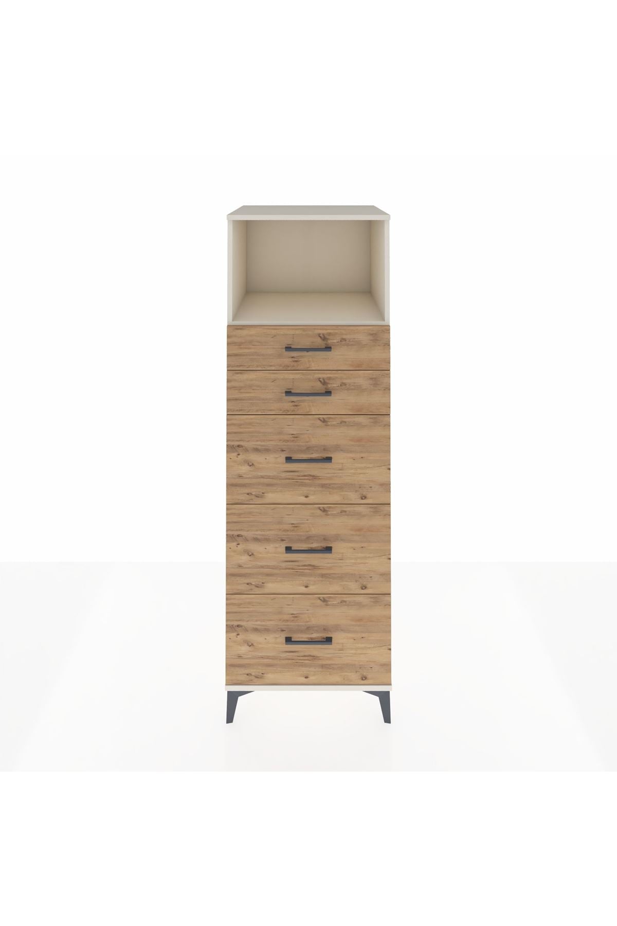 Kronos Dolap Tek Raflı 5 Çekmeceli 60x59x182 Aytaşı-Çam