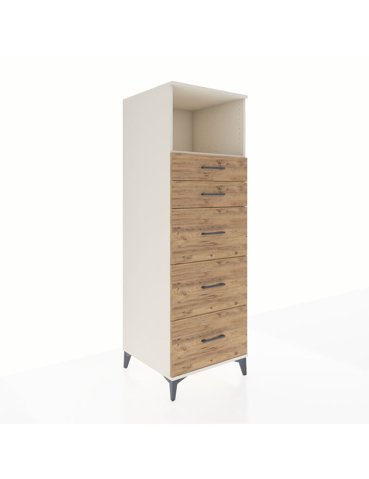 Kronos Dolap Tek Raflı 5 Çekmeceli 60x59x182 Aytaşı-Çam