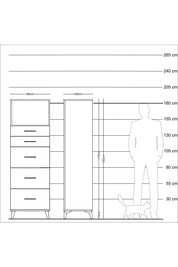 Kronos Dolap Tek Raflı 5 Çekmeceli 60x59x182 Aytaşı-Çam