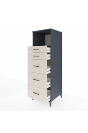 Kronos Dolap Tek Raflı 5 Çekmeceli 60x59x182 Antrasit-Aytaşı