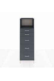 Kronos Dolap Tek Raflı 5 Çekmeceli 60x59x182 Antrasit-Antrasit