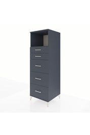 Kronos Dolap Tek Raflı 5 Çekmeceli 60x59x182 Antrasit-Antrasit