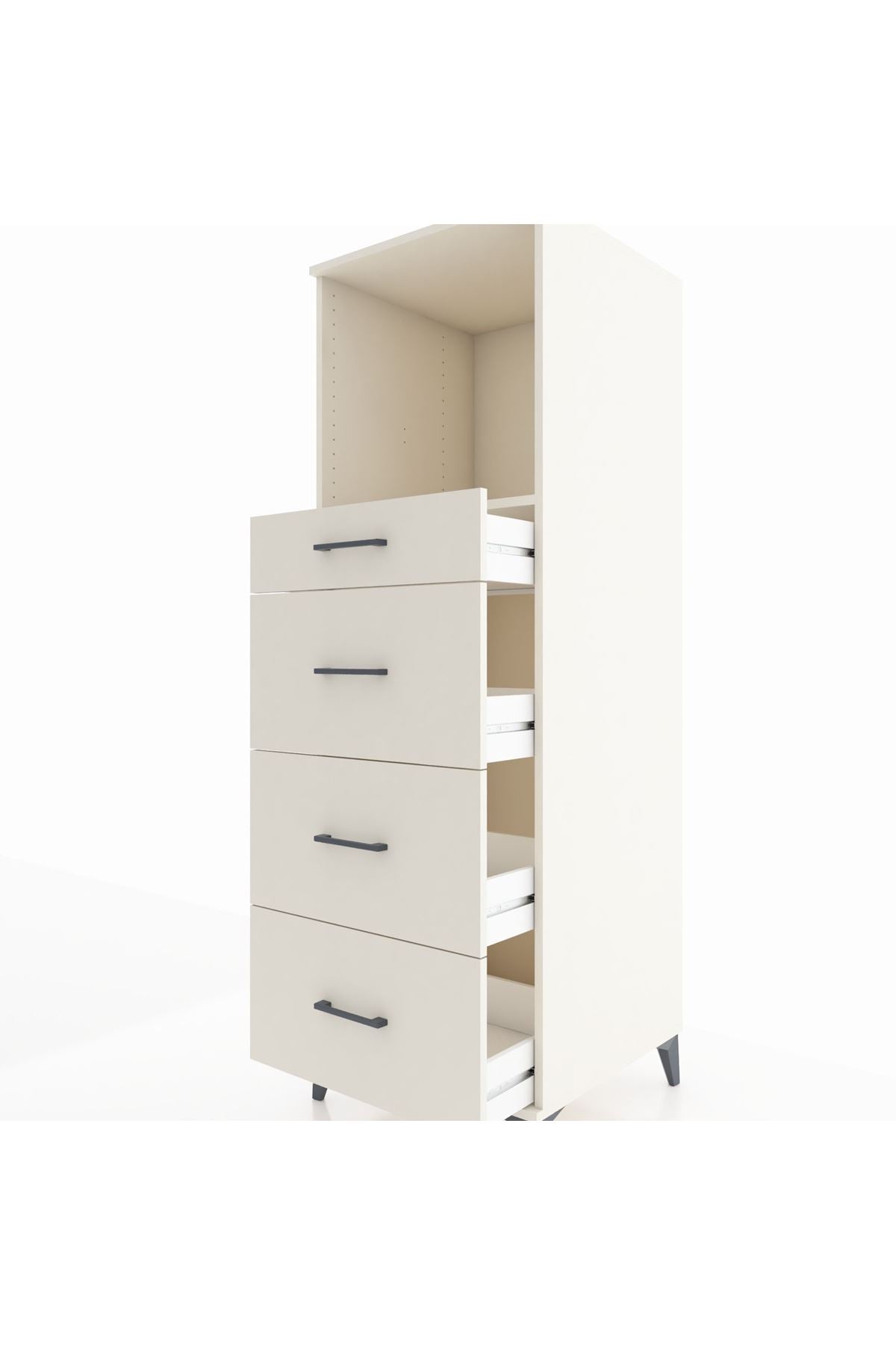 Kronos Dolap Tek Raflı 4 Çekmeceli 60x59x182 Aytaşı-Aytaşı