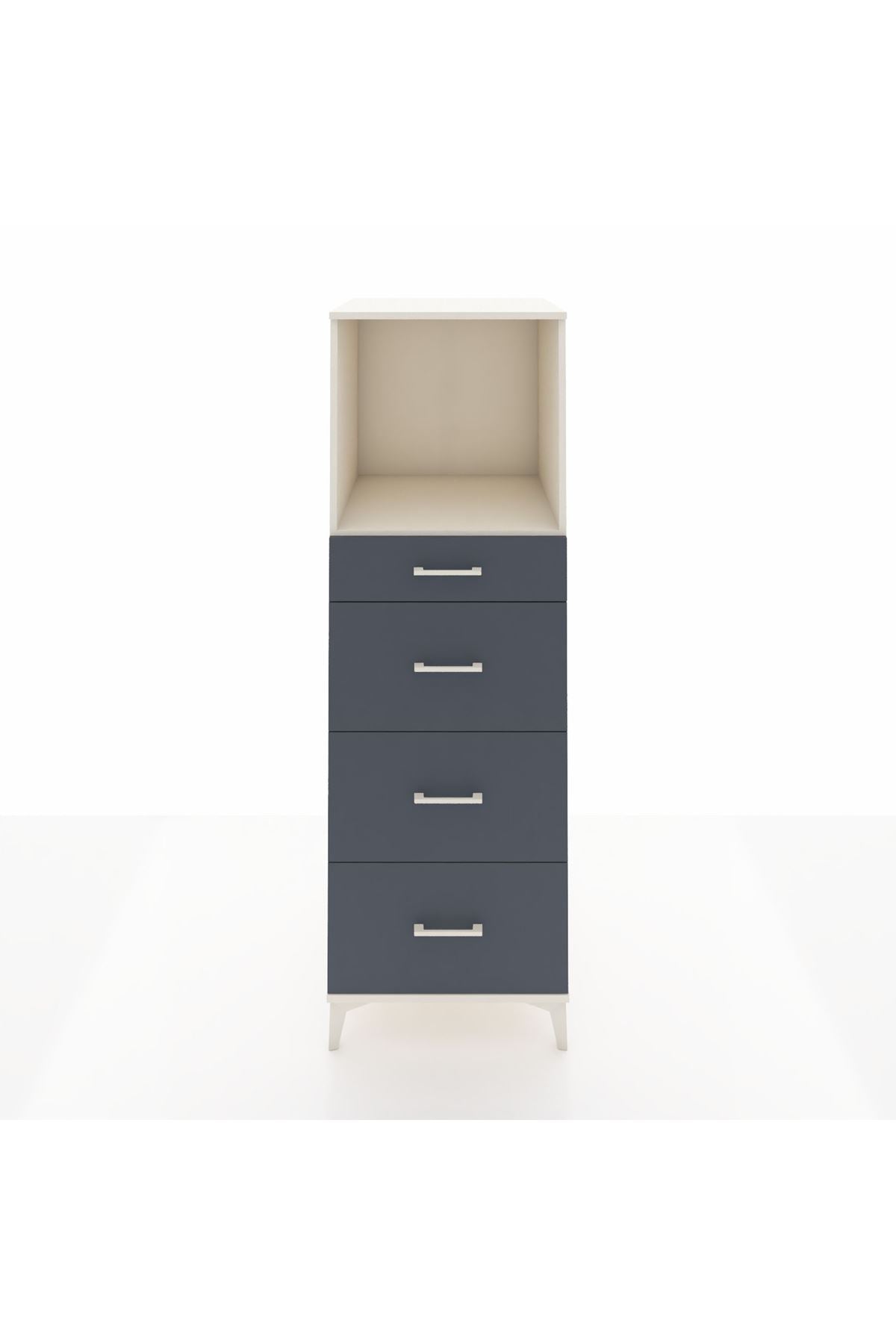 Kronos Dolap Tek Raflı 4 Çekmeceli 60x59x182 Aytaşı-Antrasit