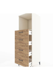 Kronos Dolap Tek Raflı 4 Çekmeceli 60x59x182 Aytaşı-Çam