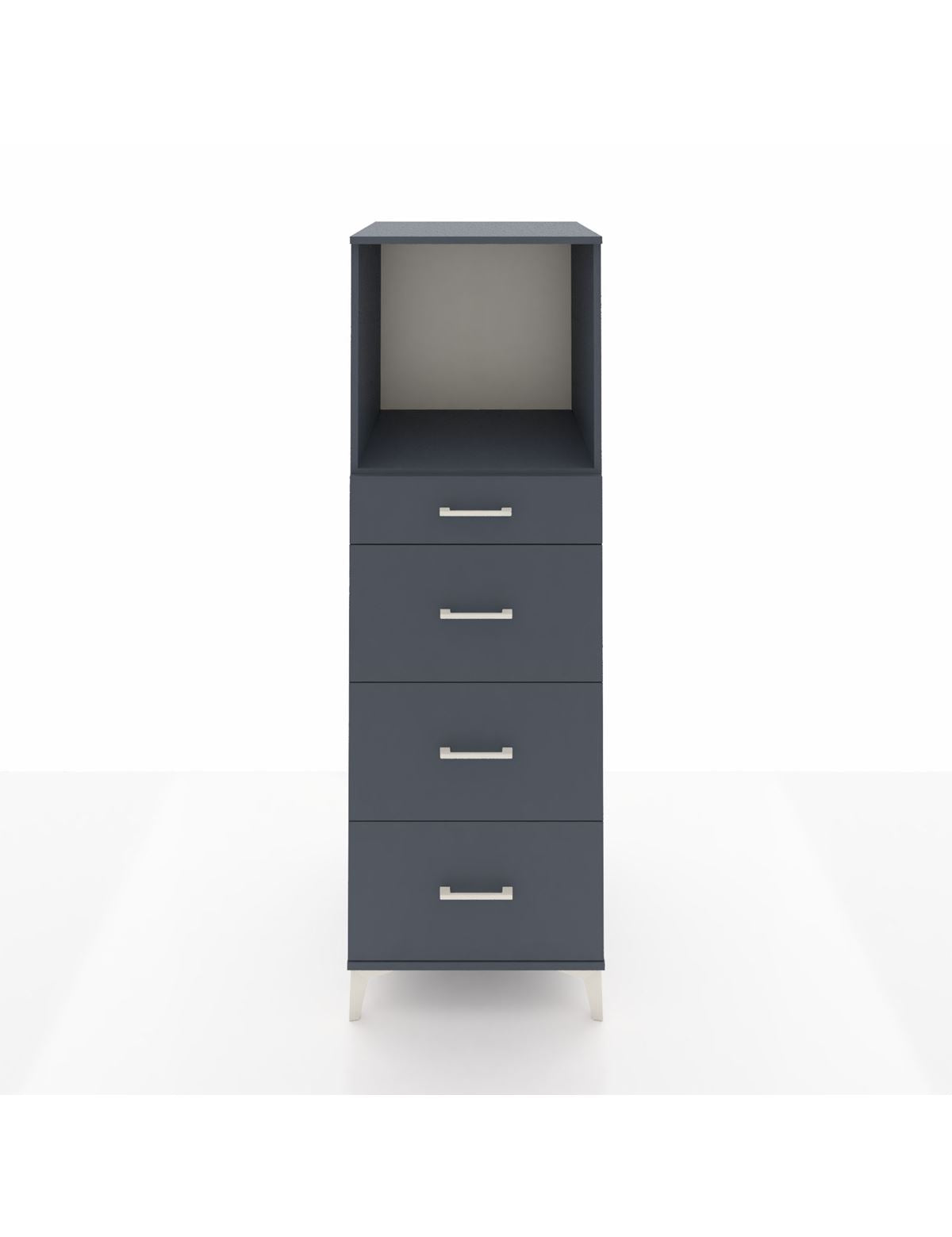 Kronos Dolap Tek Raflı 4 Çekmeceli 60x59x182 Antrasit-Antrasit