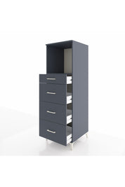 Kronos Dolap Tek Raflı 4 Çekmeceli 60x59x182 Antrasit-Antrasit