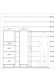 Kronos Dolap Tek Raflı 4 Çekmeceli 60x59x182 Çam-Aytaşı
