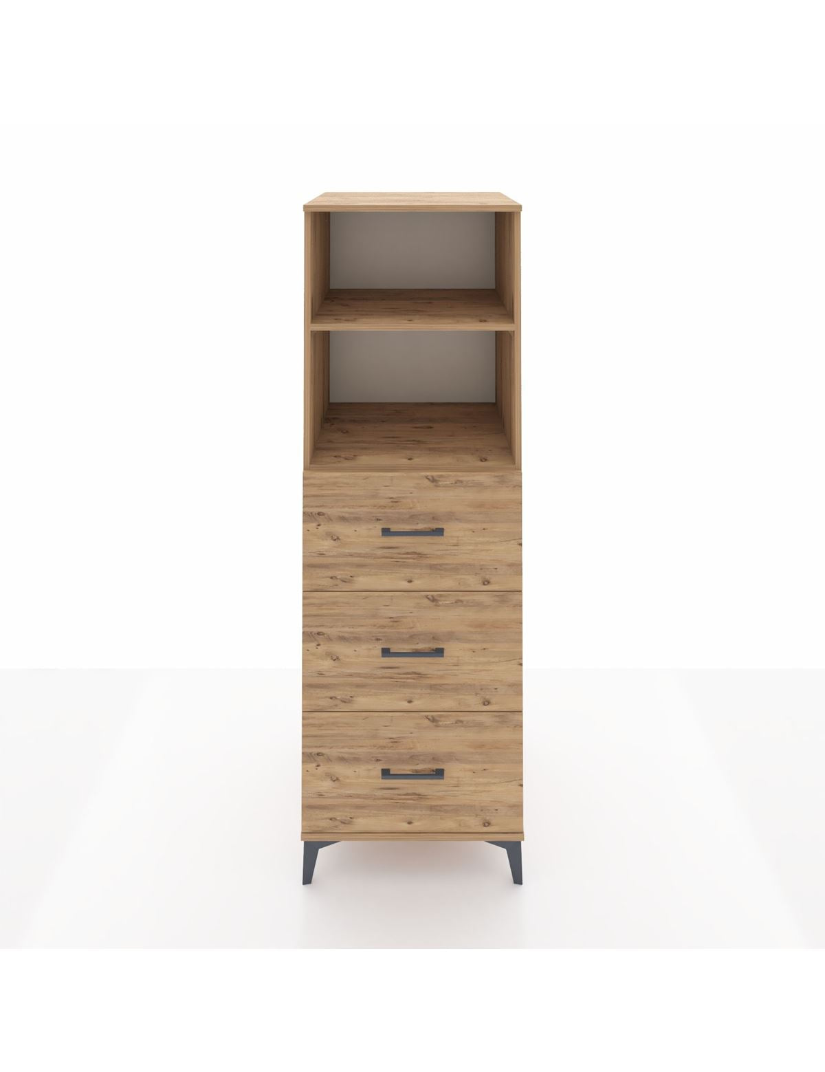 Kronos Dolap 2 Raflı 3 Çekmeceli 60x59x182 Çam-Çam