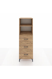 Kronos Dolap 2 Raflı 3 Çekmeceli 60x59x182 Çam-Çam