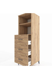 Kronos Dolap 2 Raflı 3 Çekmeceli 60x59x182 Çam-Çam