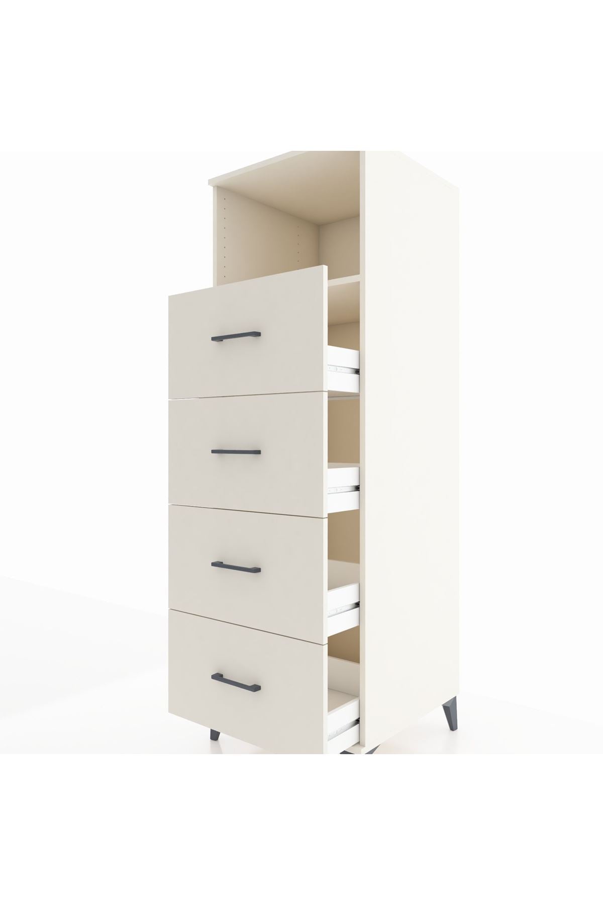 Kronos Dolap Tek Raflı 4 Çekmeceli 60x59x182 Aytaşı-Aytaşı