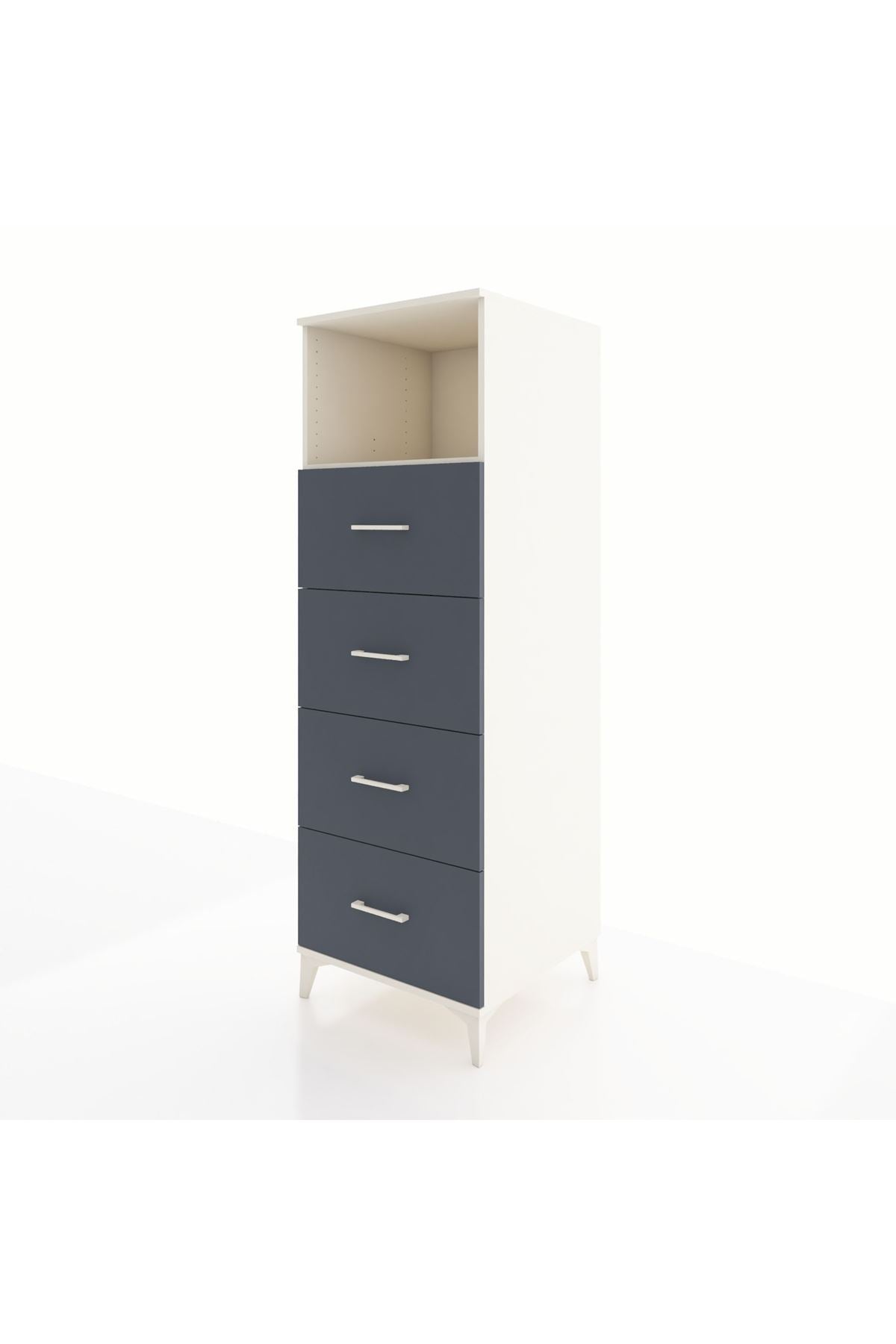 Kronos Dolap Tek Raflı 4 Çekmeceli 60x59x182 Aytaşı-Antrasit